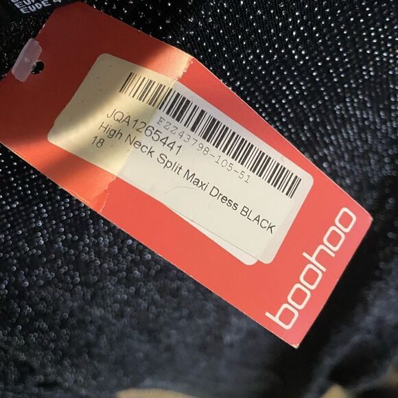 BOOHOO HIGH NECK SPLIT MAXI PARTY DRESS 14 - Picture 8 of 12